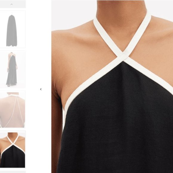 NEW! Zeus + Dione - Athena Linen-blend Sundress - Womens - Black White - Size 44 - Picture 3 of 6